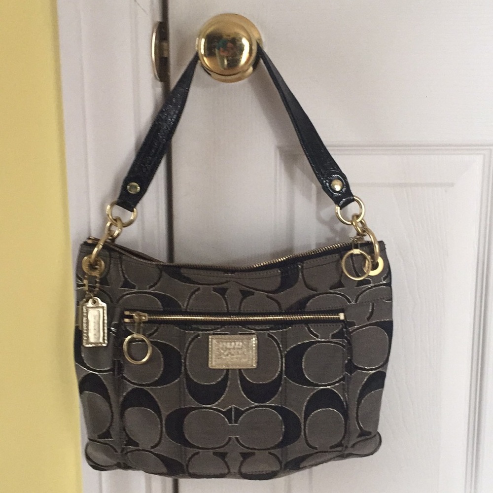 Perfect Condition Coach Purse Black, Gray, Gold